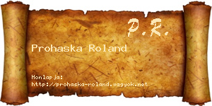 Prohaska Roland névjegykártya