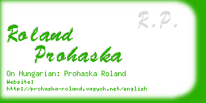 roland prohaska business card